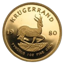 South African Krugerrand reverse, springbok design, 1980