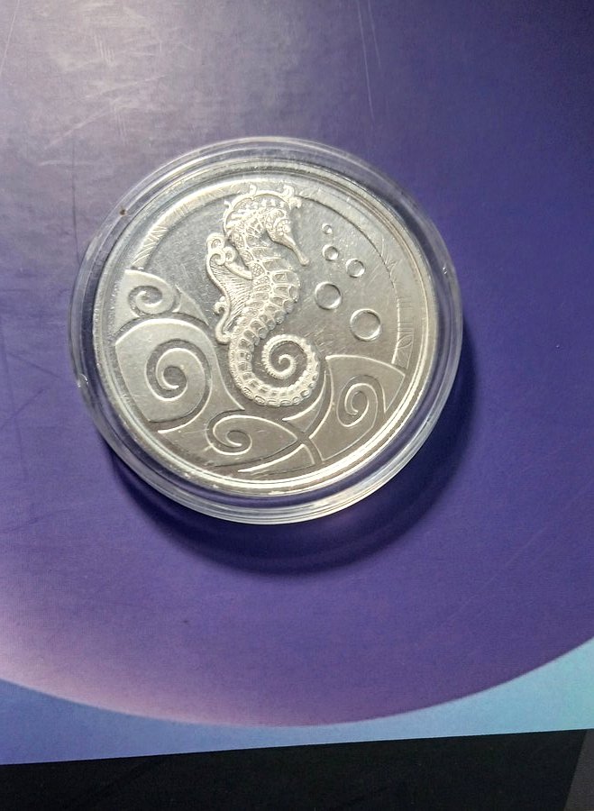 Samoa 2019 2 Tala reverse, ornate seahorse design