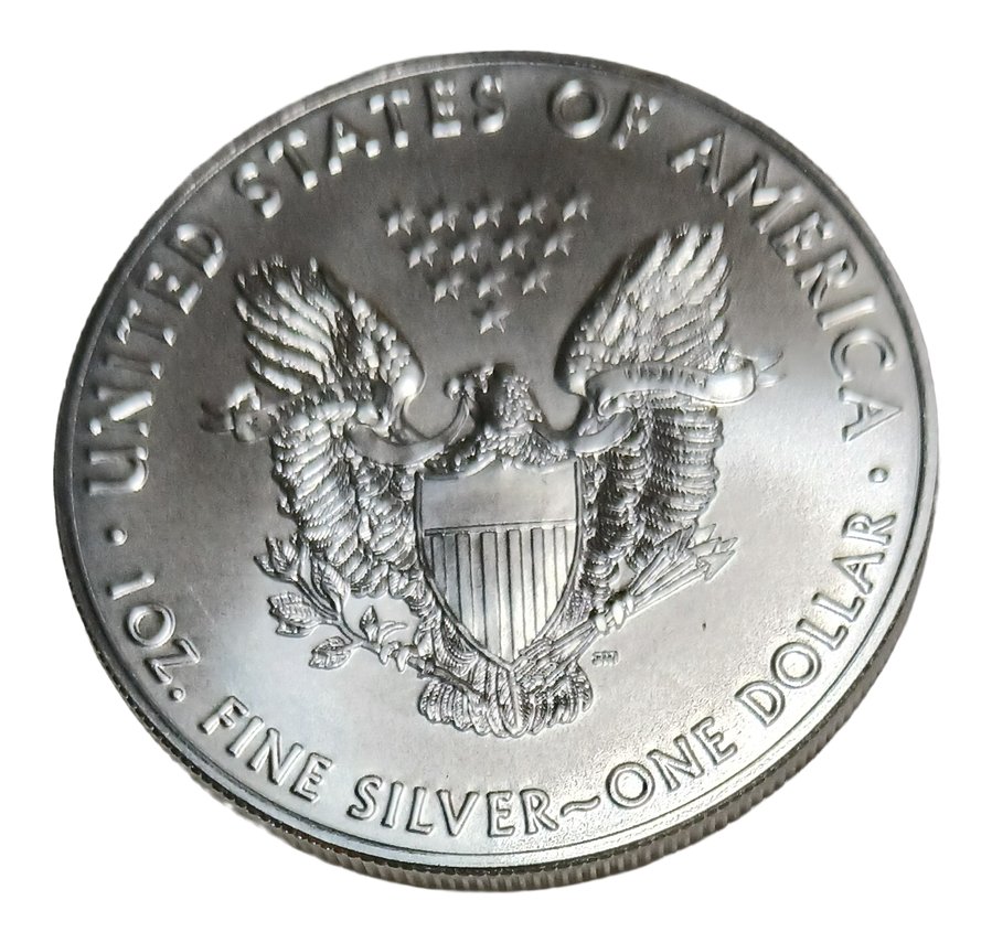 American Silver Eagle reverse, eagle and shield design